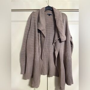 GAP Taupe Open-Front Drape Cardigan
